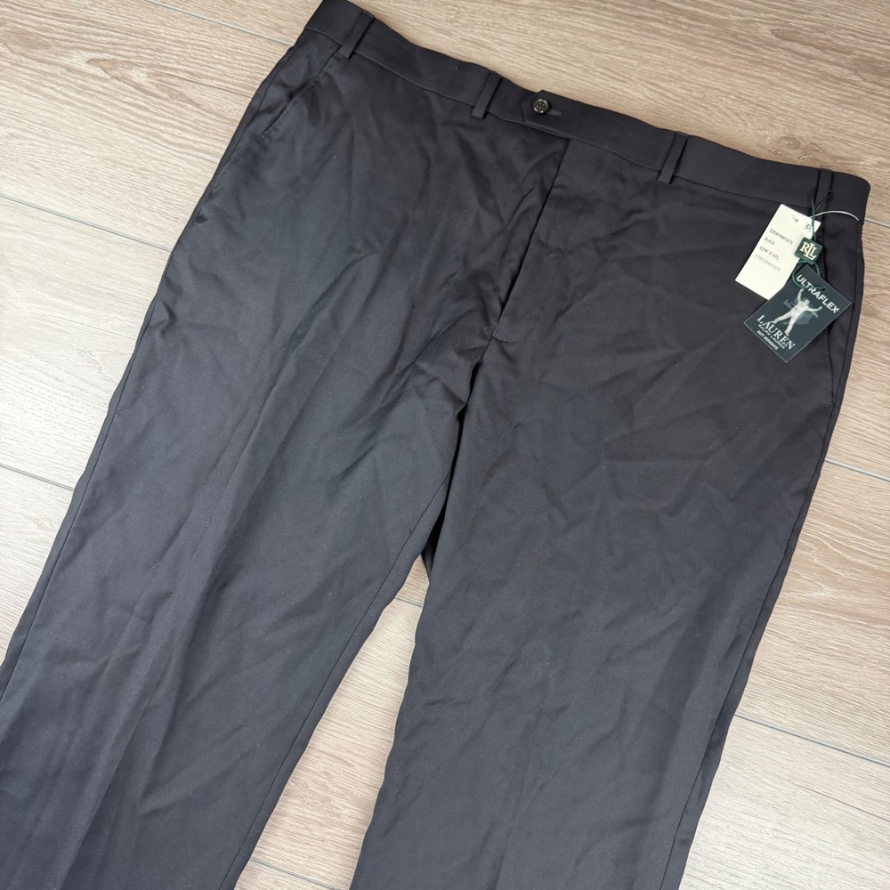 Lauren Ralph Lauren Mens Dress Pants Ultraflex Suit Separate Black 42W x 32L